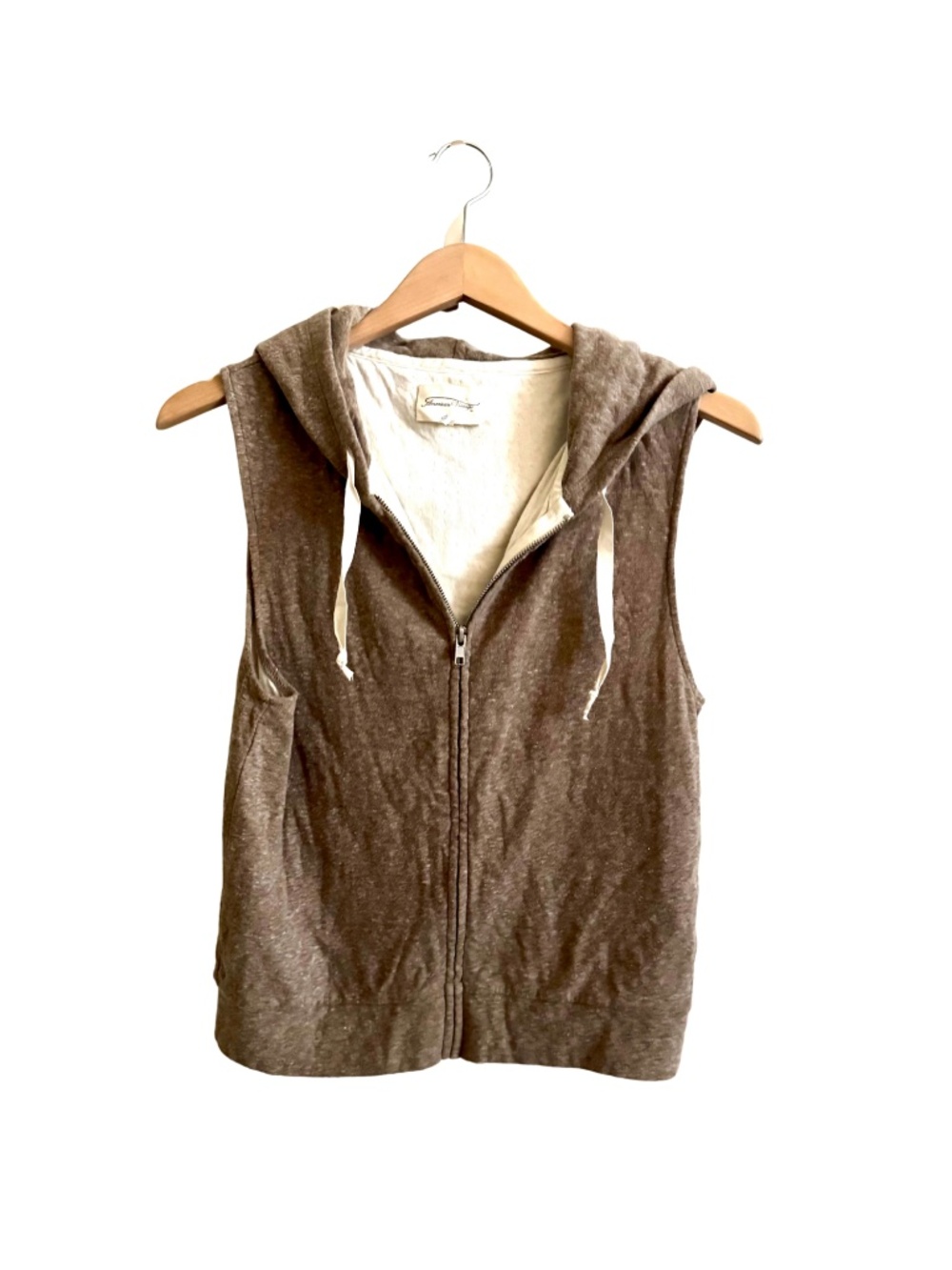 American Vintage 100% Cotton Sleeveless Hoodie Sweatshirt Size Small